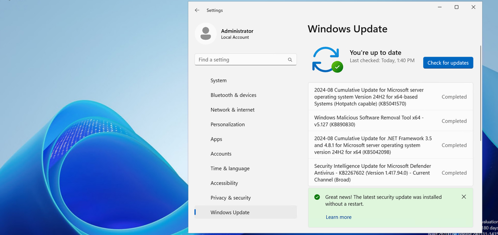 Windows Server 2025 previews security updates without restarts - TT ...