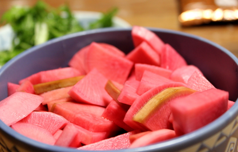 紅心大根の酢づけ