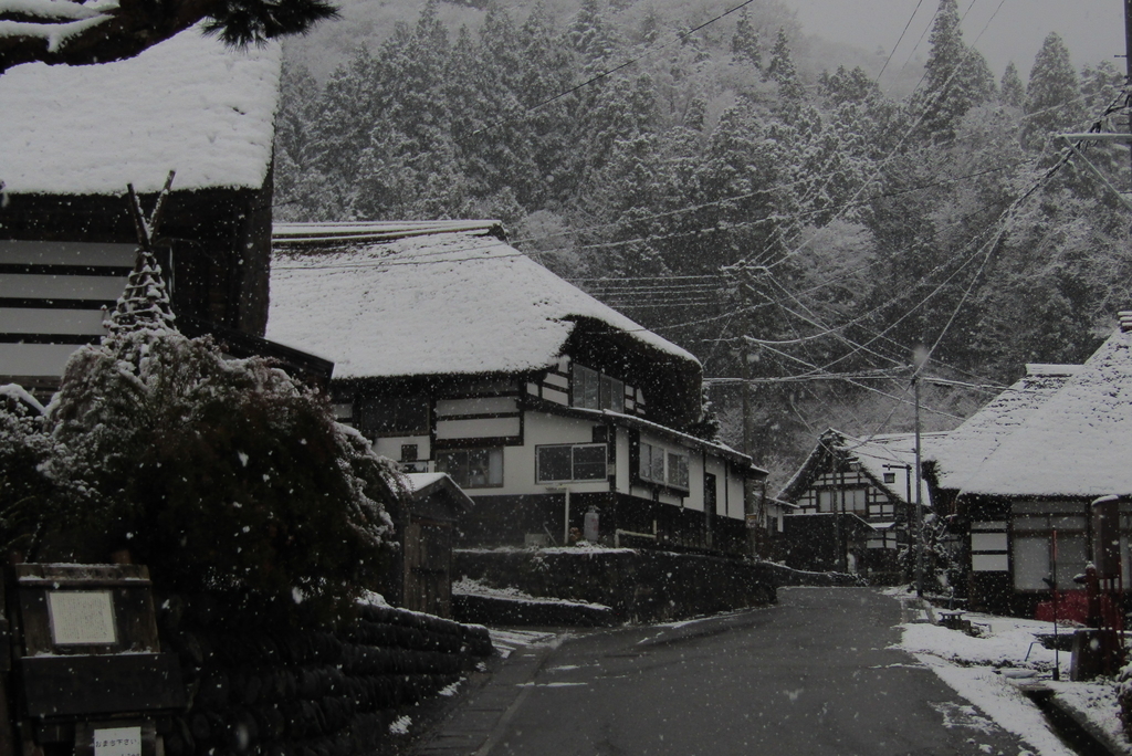 初雪が降りました - 南会津町たのせ集落