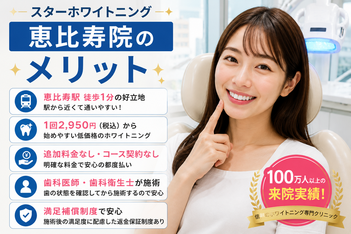 スターホワイトニング恵比寿院のメリット