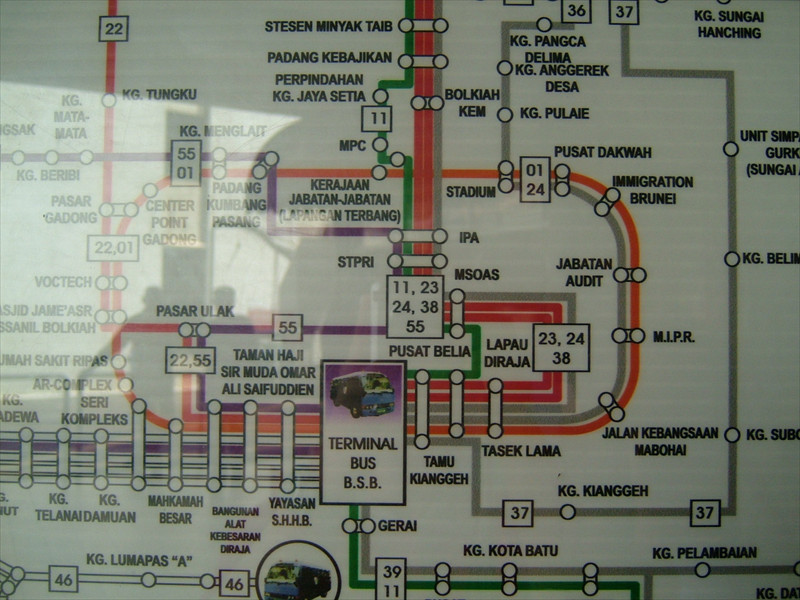 2006年当時ブルネイのバス路線図