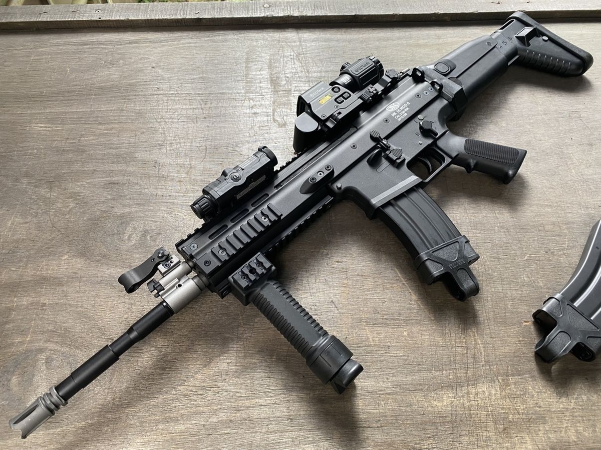 ケ*♪様 WE SCAR-L CO2ガスブローバックガン NPAS入り マルイ WE-Tech SCAR L V3 Co2ガスブローバックライフル】箱出し！からの即