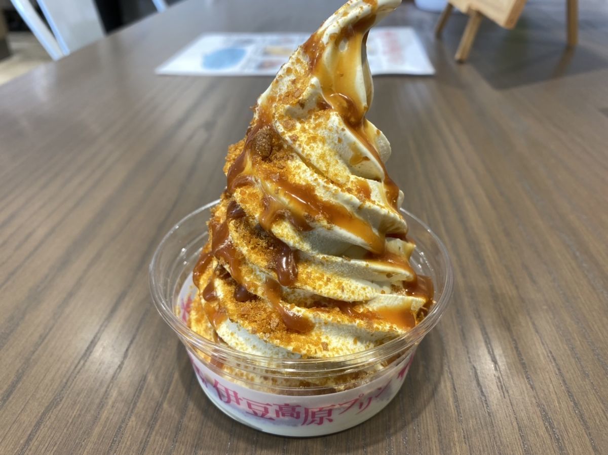 伊豆高原の伊豆高原プリンのバニラアイス