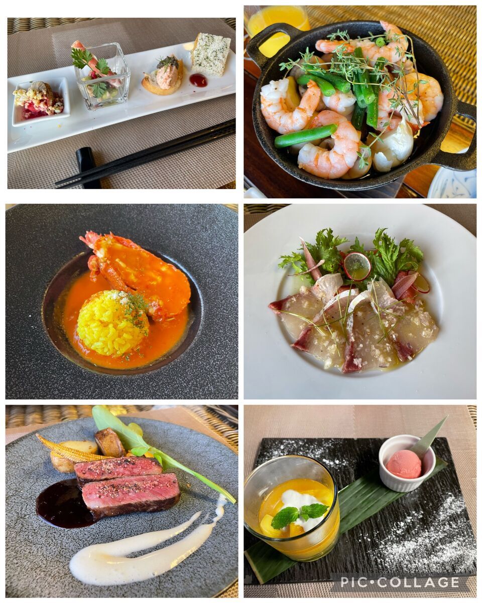 Bali&Resort SAYAの風　コースで伊勢海老や国産牛の料理