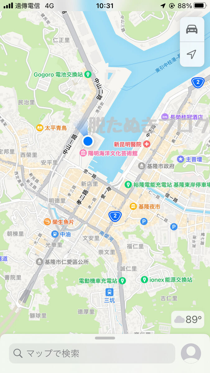 MSCベリッシマが入港した場所の地図