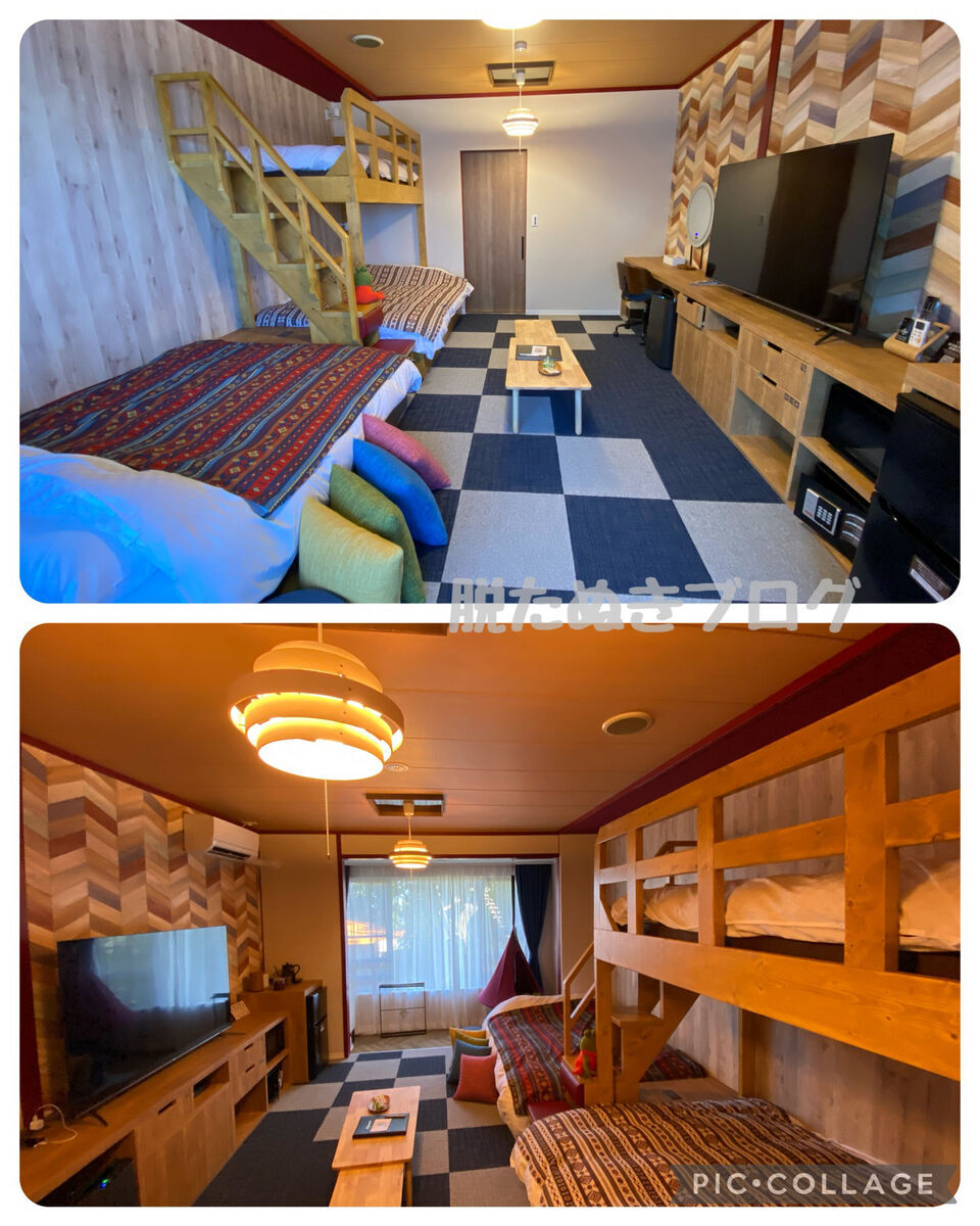 2階 カジュアル5の部屋。落ち着いた雰囲気の木目調の内装が特徴的。