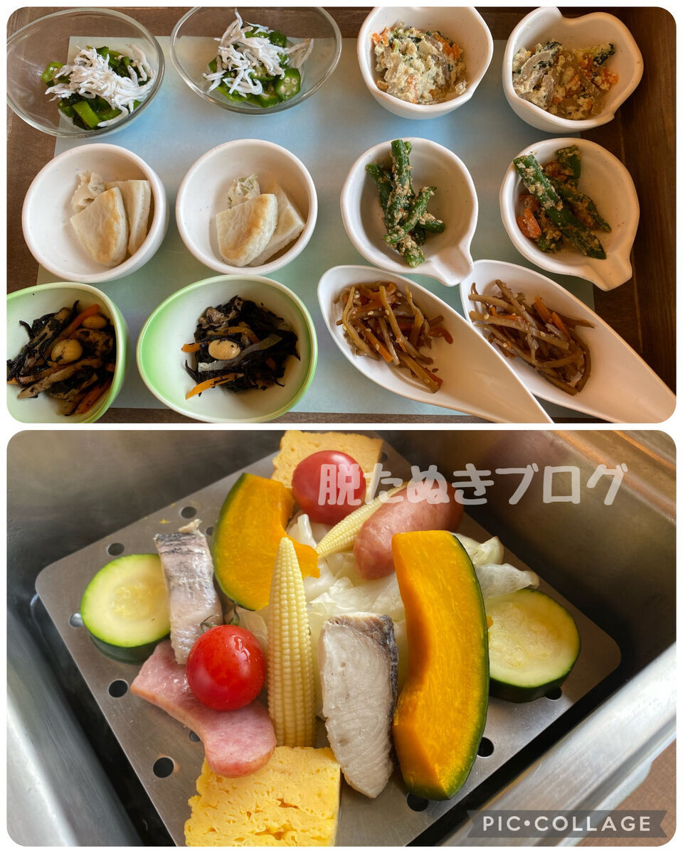 小皿のおかずと蒸し野菜セット