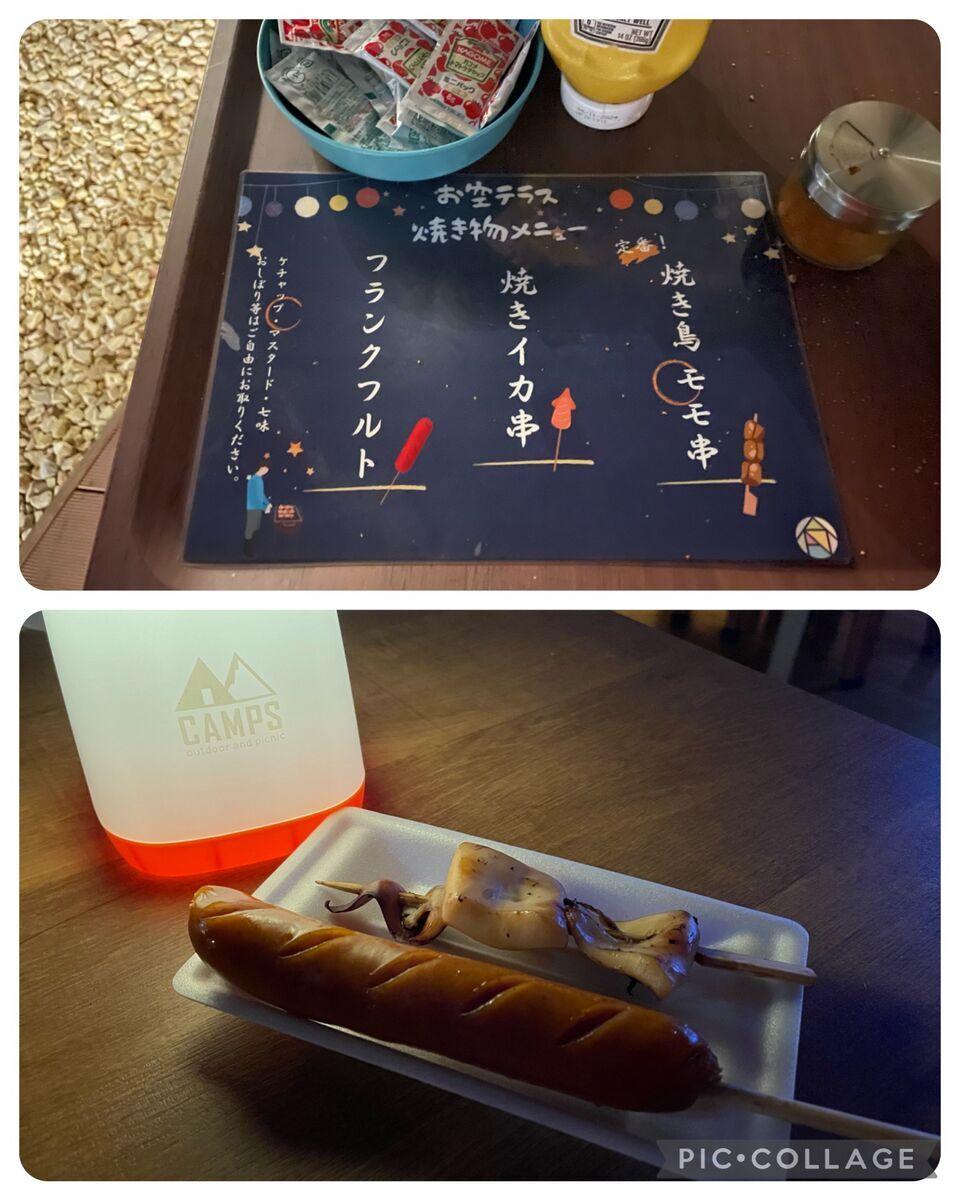 イカ焼きや焼き鳥など提供される