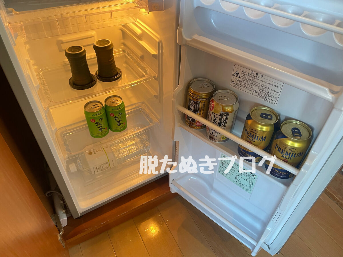 無料の客室内ドリンク（ビール、ウーロンハイなど）