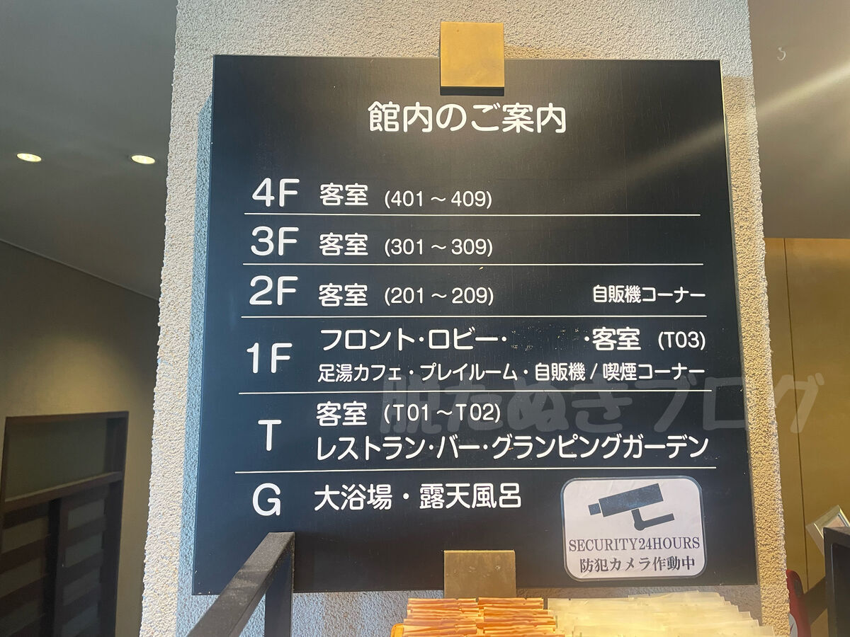 ゆとりろ熱海の館内案内図または階層表示
