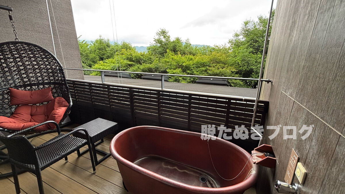客室内に温泉露天風呂がある