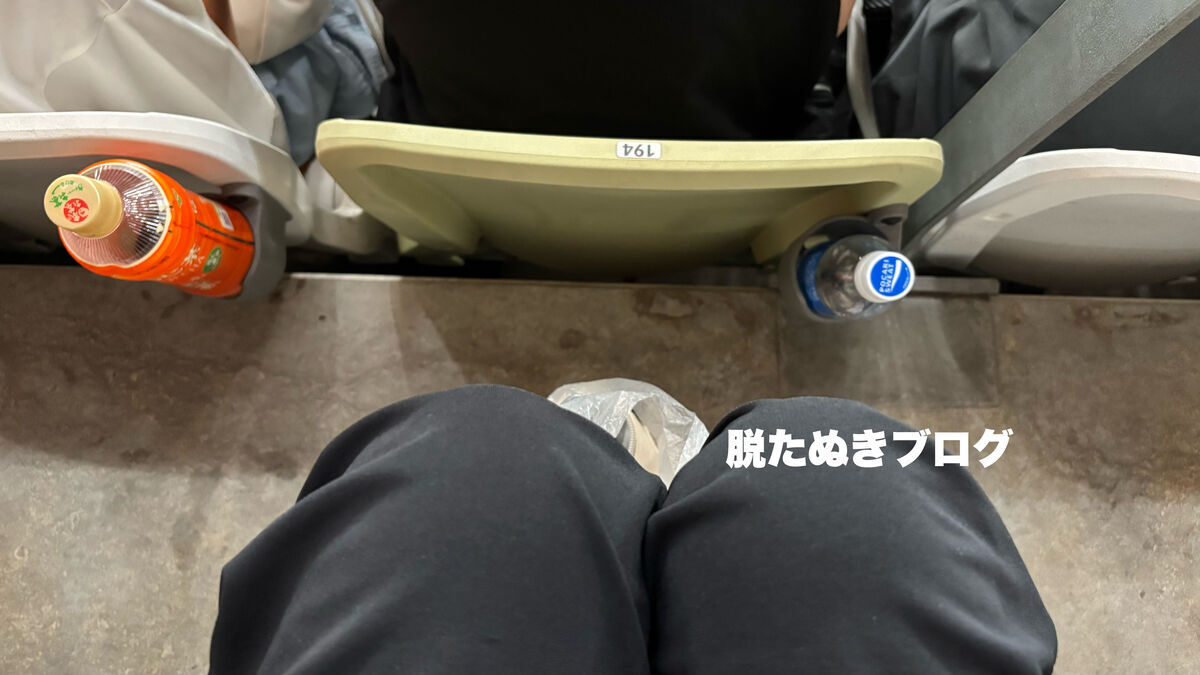 国立競技場の座席に座ってみた様子
