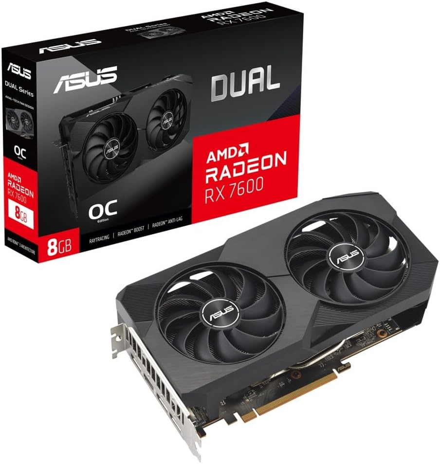 ASUS AMD Radeon RX7600 搭載 ビデオカード DUAL-RX7600-O8G