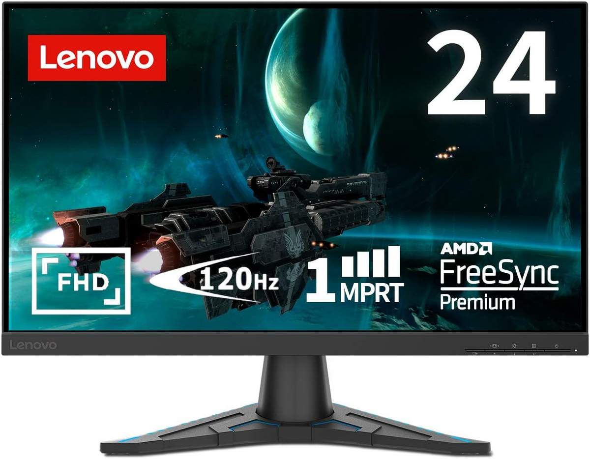 Lenovo ゲーミング モニター G24e-20 (23.8インチ VA WLED液晶 FHD 1ms MPRT 100Hz 120Hz 非光沢 傾き調整 VESA HDMI ケーブル付) ブラック 66D7GAR1JP