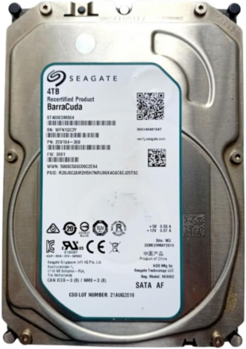 Seagate BarraCuda 3.5" 4TB 内蔵ハードディスク HDD 6Gb/s 256MB 5400rpm ST4000DM004 (整備済み品)