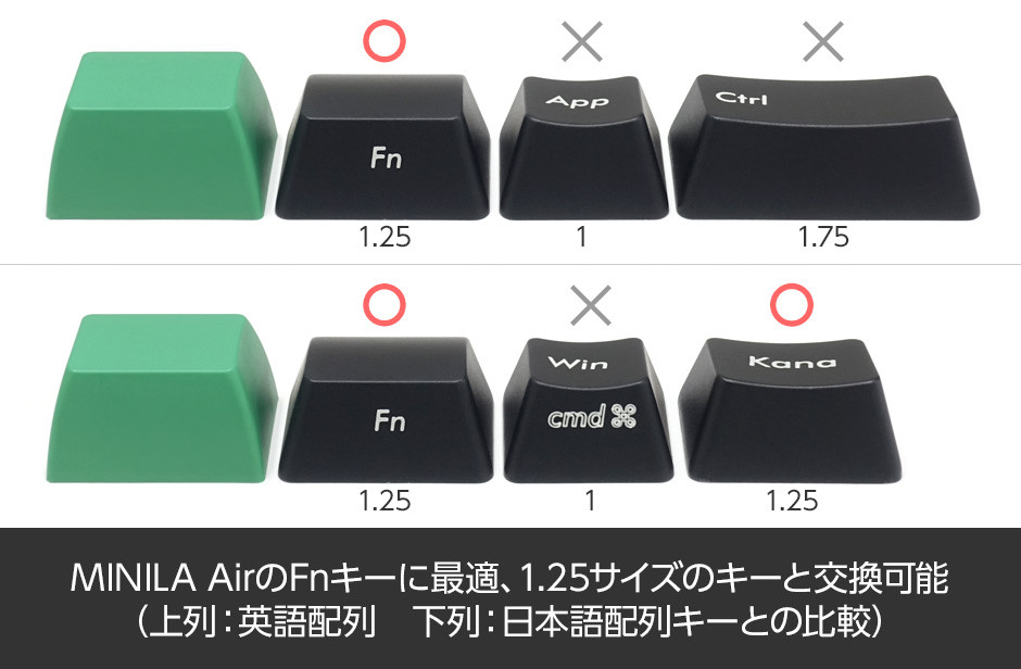 Majestouch用かまぼこ型キーキャップ