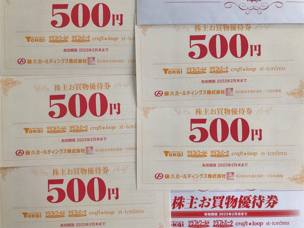 藤久　株主優待券　1万9000円分 ジャパン・クラフト 9000円分 株主優待 藤久 株主優待券 1万9000円分