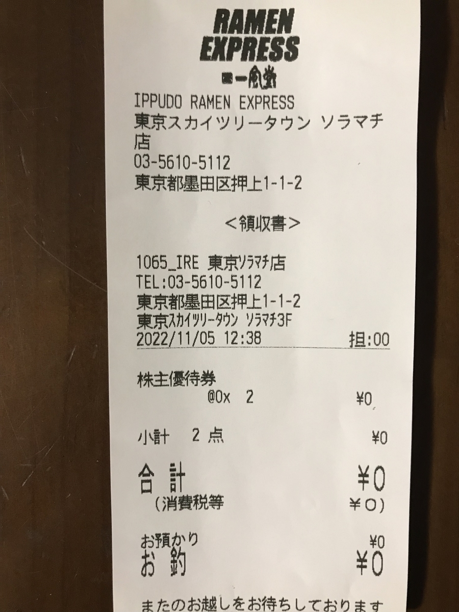 力の源 株主優待一風堂赤丸と白丸スペシャルラーメン