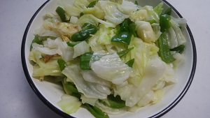 キャベツ・ピーマン炒め