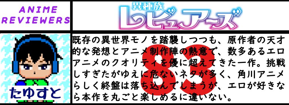 アニメ『異種族レビュアーズ』評価