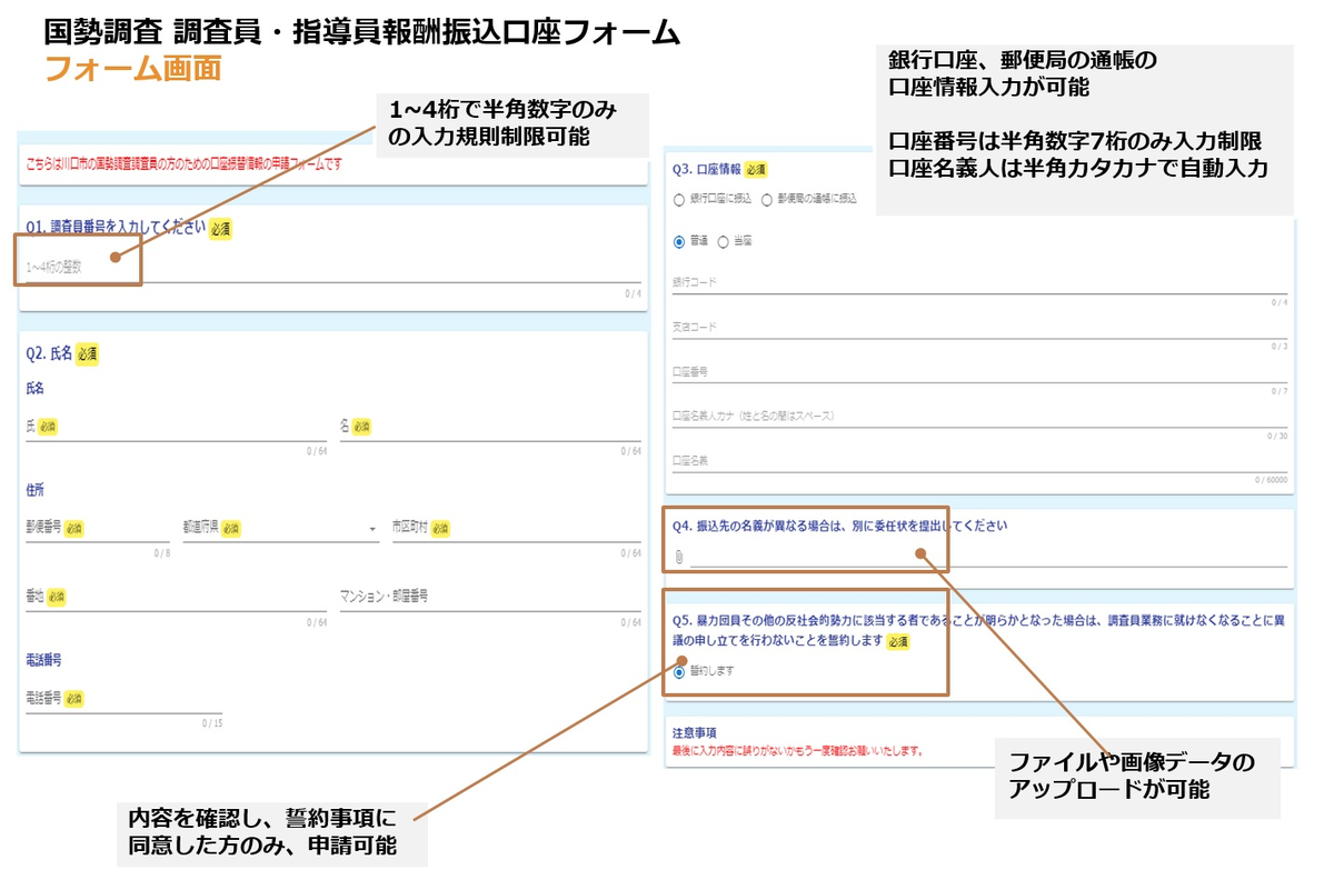 高税調査 調査員・指導員報酬振込口座フォーム