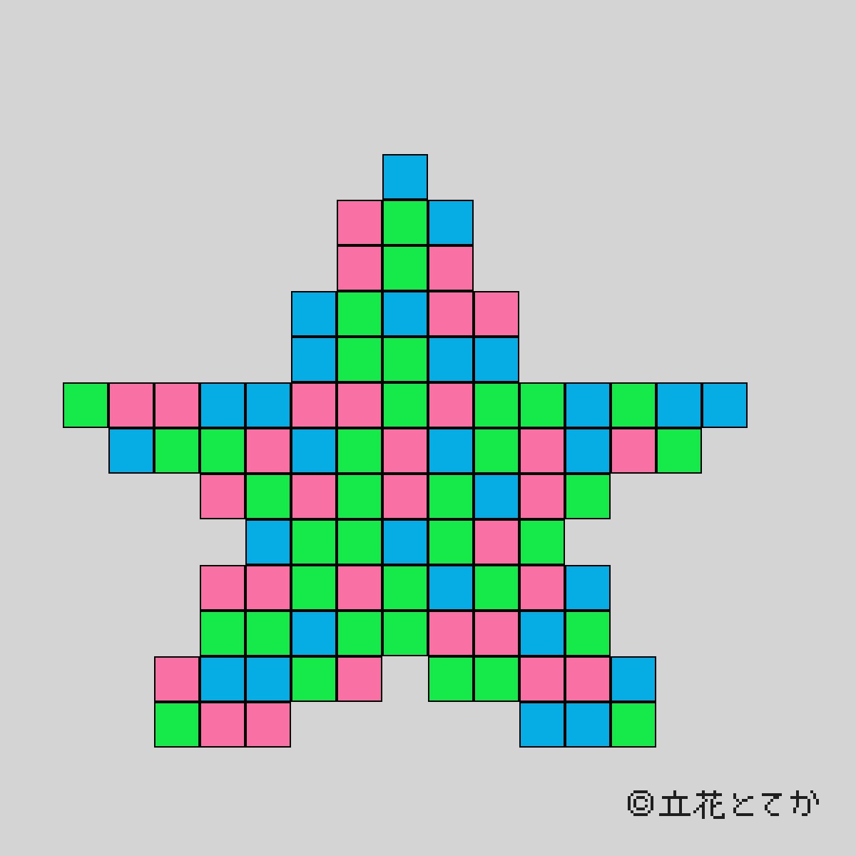無料図案】アイロンビーズで作る星②｜アレンジデザイン5選 - ピクセル 