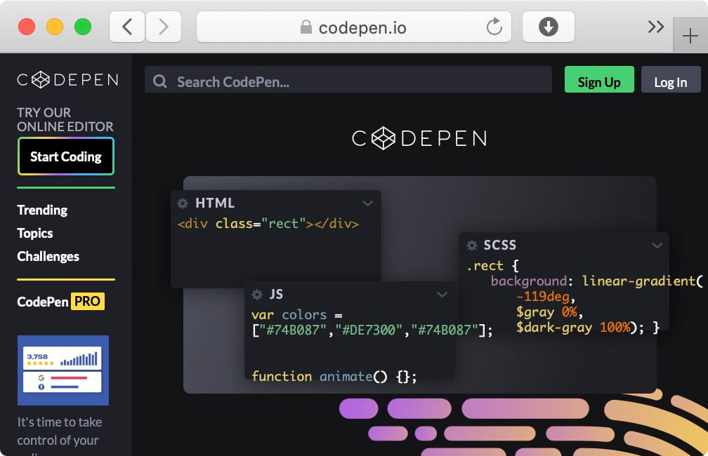 "はてなブログでの CodePen の使い方：サインアップ"