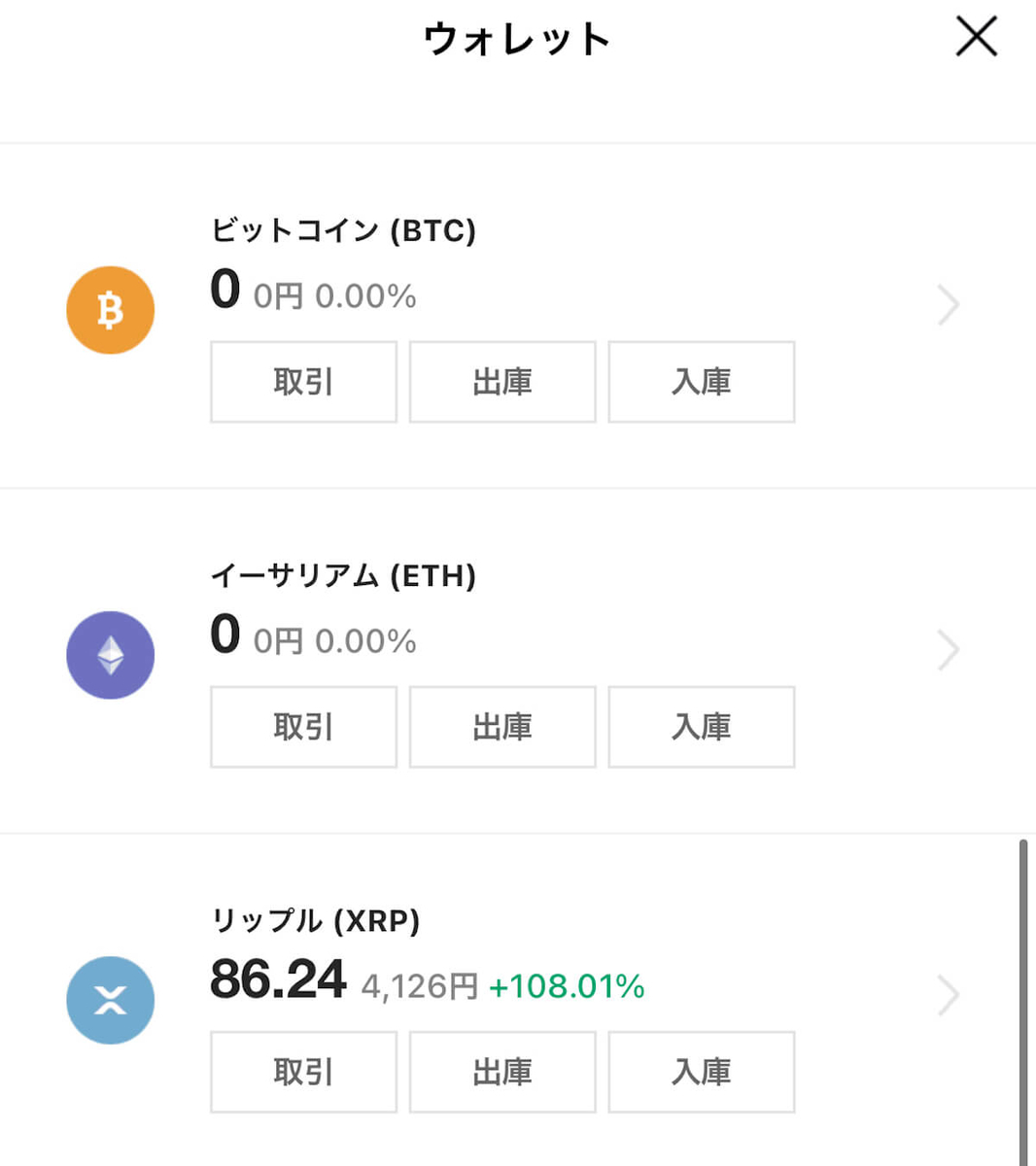 "LINE BITMAXのウォレット"