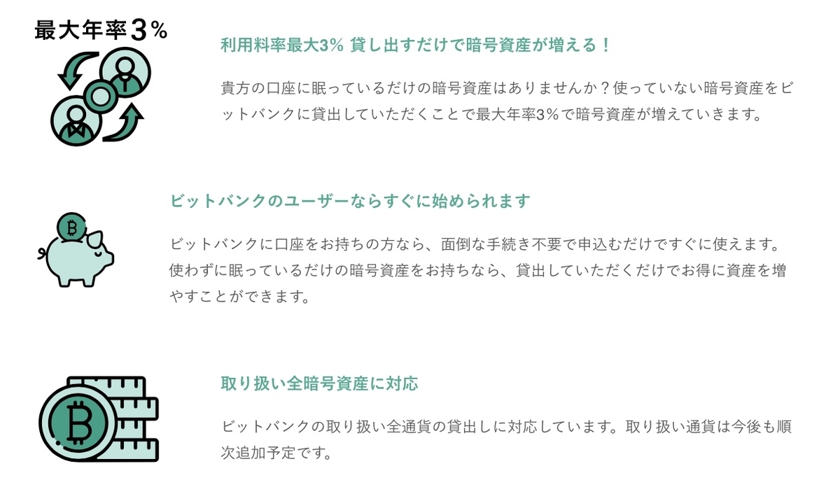 "bitbank（ビットバンク）「暗号資産（仮想通貨）資産を貸し出して増やす」レンディング（貸出）サービスの特徴"