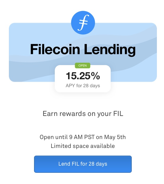 "CoinList Loans of Filecoin"