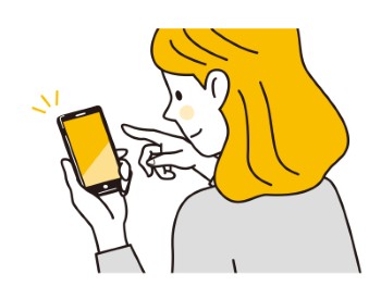 スマホでアンケートに回答する女性