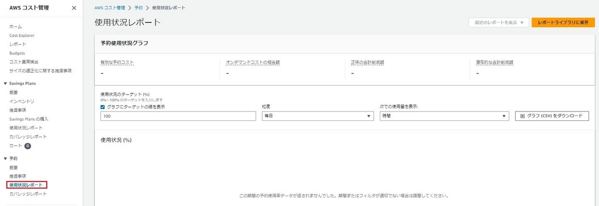 コストエクスプローラーの画面