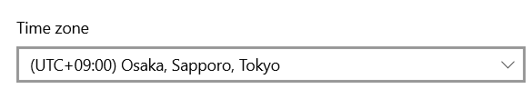 タイムゾーンの変更