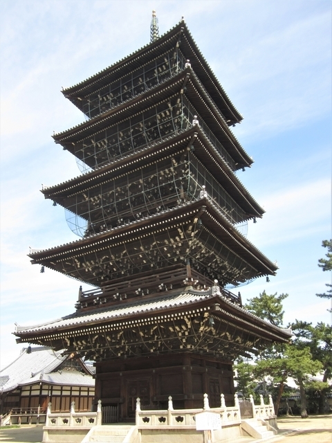 時代物 古銅 特大 五重の塔 四方麒麟