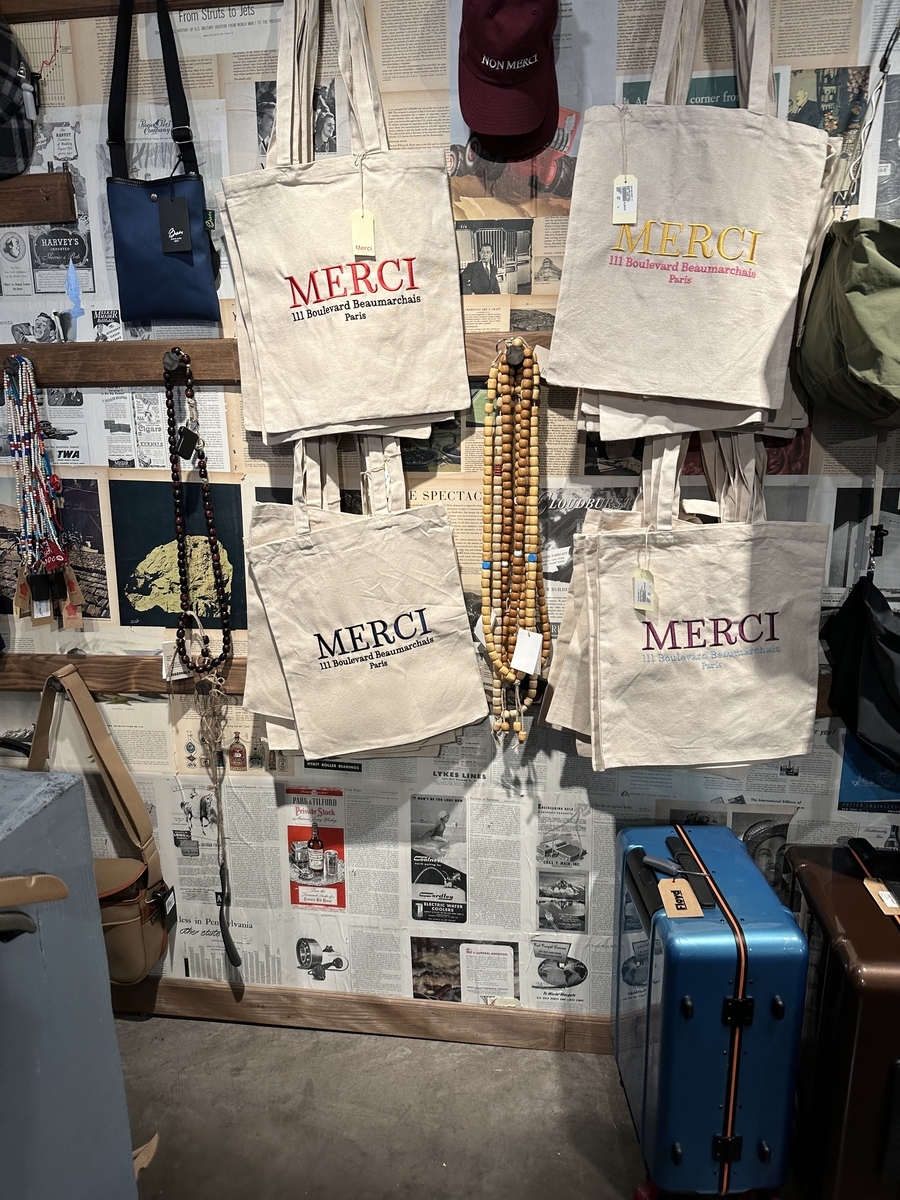 日本未発売♪パリ人気セレクトショップ♪Merci♪トートバッグ♪ブラウン♪ 日本未発売♪パリ人気セレクトショップ♪Merci♪トートバッグ