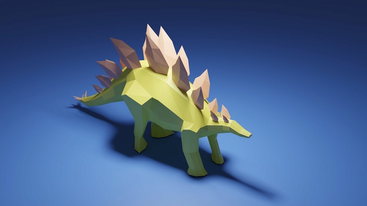 blenderで作ったローポリゴンのステゴサウルス