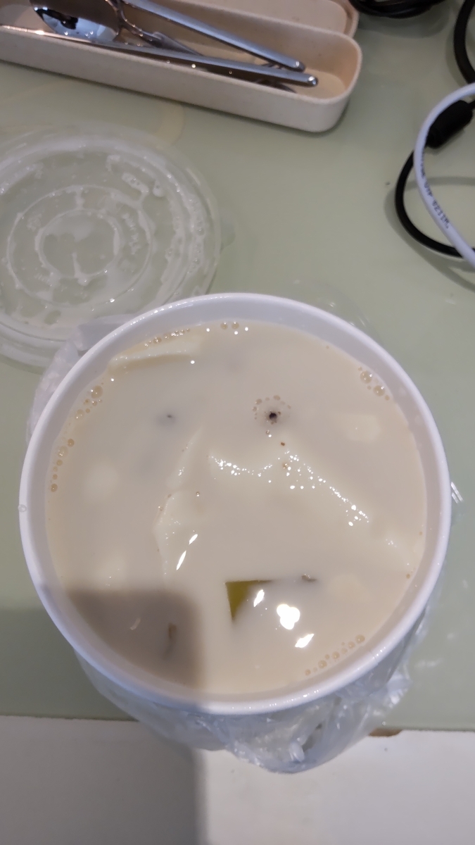 foodpandaで注文した梁記豆花の総合豆漿豆花
