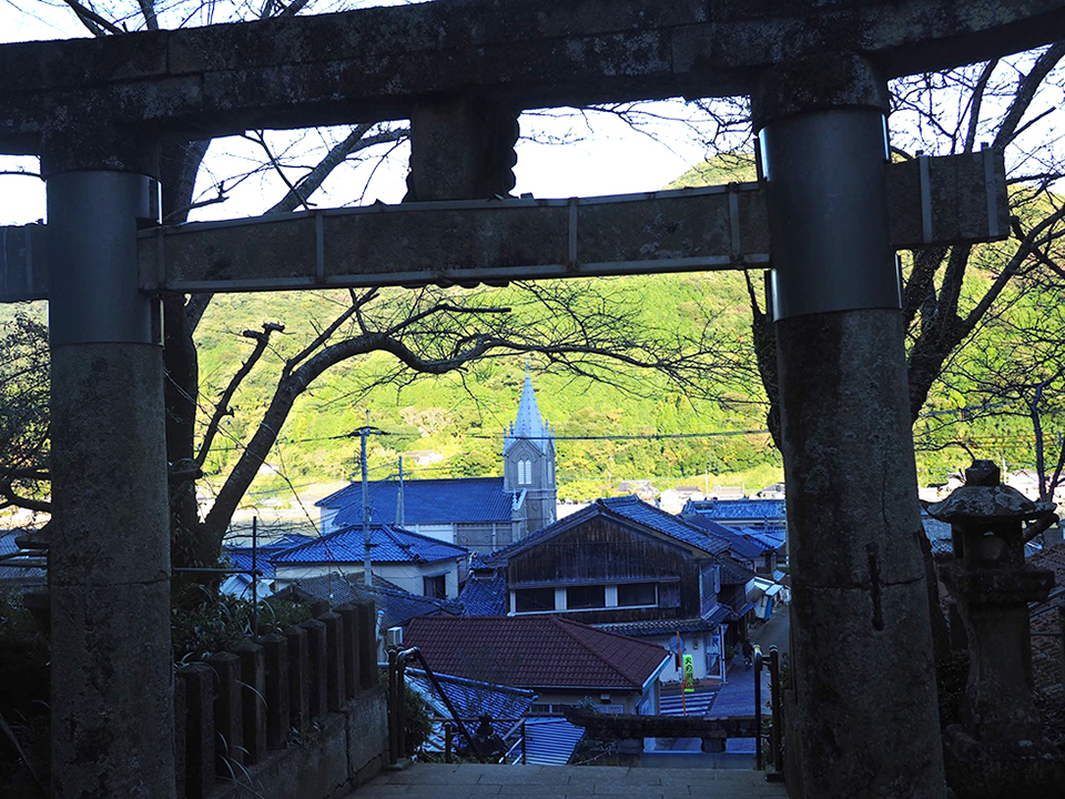 f:id:tentsu_media:20180514123317j:plain 崎津教会神社から