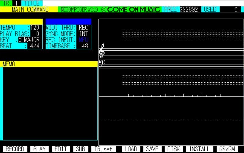 カモンミュージック RCM-PC98 ver2.3 - てOの趣味ブログ