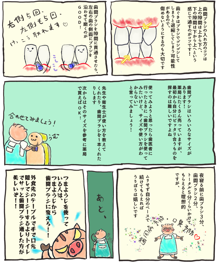 歯間を磨いてお口をキレイに 歯科衛生士だよ