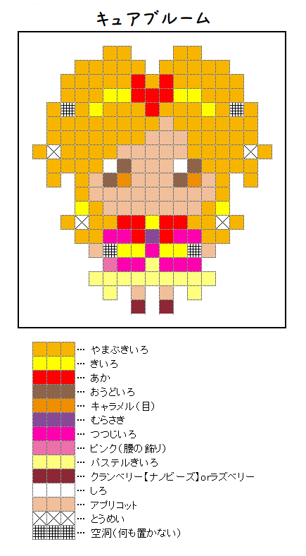 『キュアブルーム』のアイロンビーズ図案