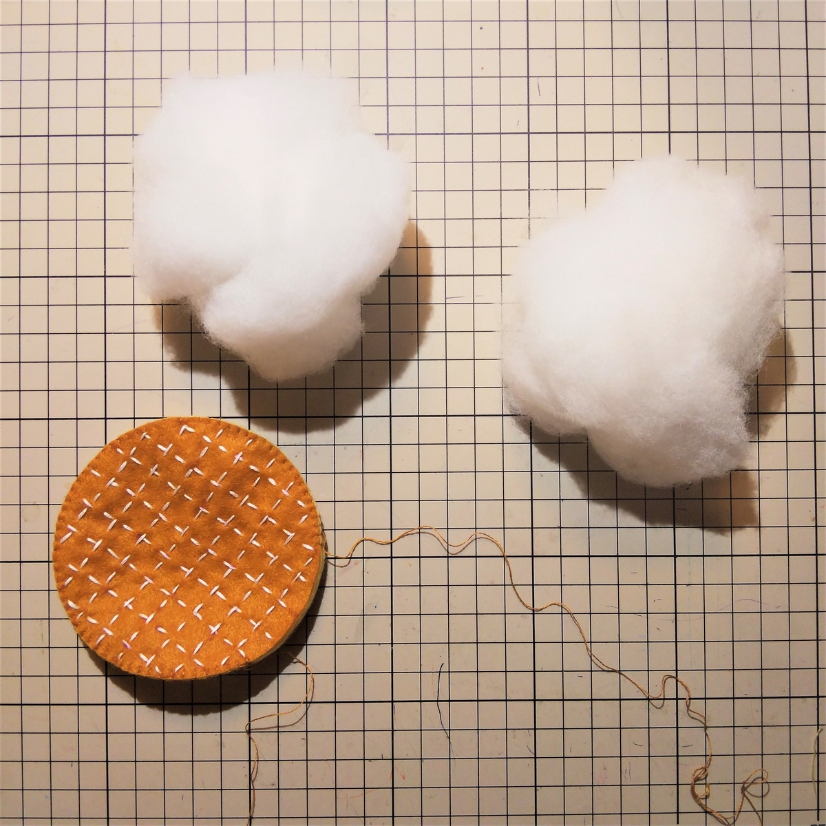 クリームの作り方⑥ 綿を2等分にする