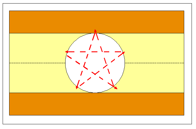 クリームドーナツの作り方⑫ ☆を書くように縫い付ける