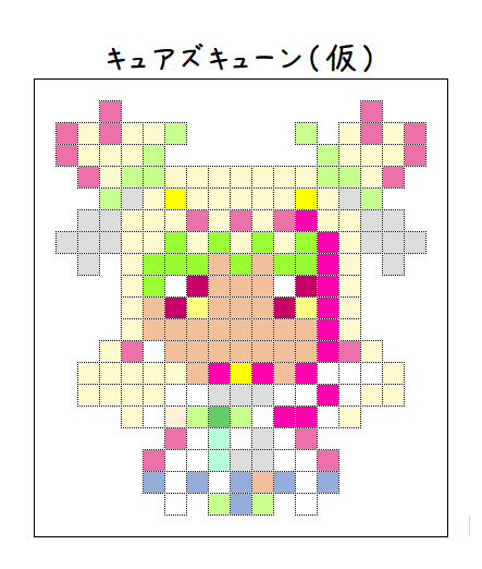キュアズキューンのアイロンビーズ図案（仮）