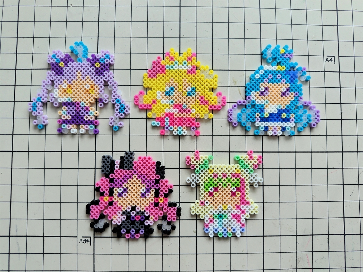 『きみとアイドルプリキュア♪』をアイロンビーズで作ってみた②