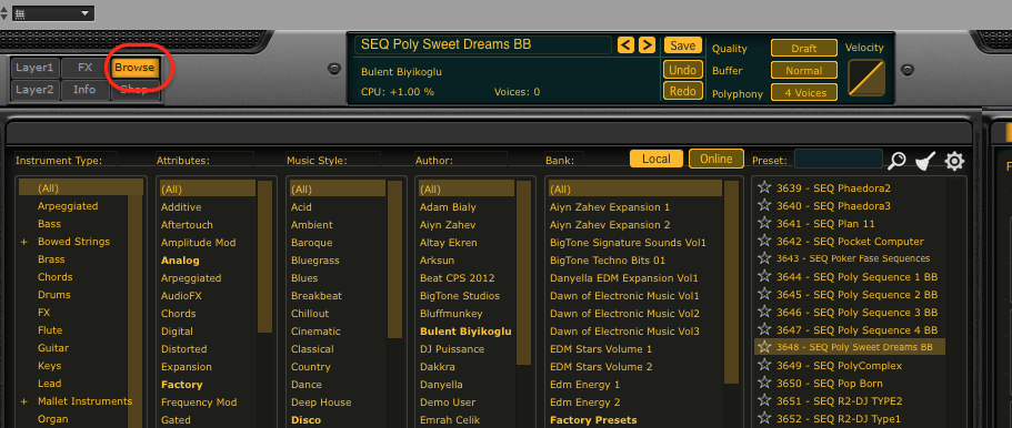 SynthMasterの使い方2-preset bank画面を眺める。 - 音楽教育活動奮闘記