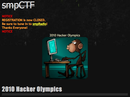 smp Capture The Flag (CTF) 2010 Hacker Olympics