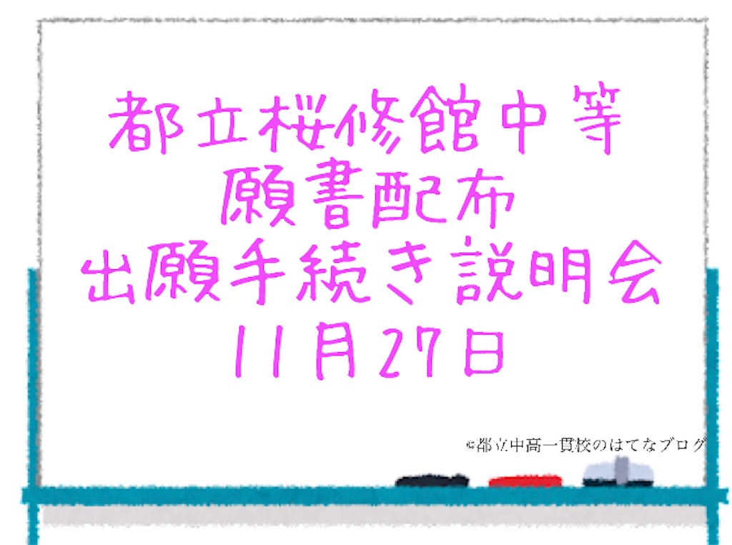 2022年度 桜修館中等 願書配布 11月27日 出願手続き説明会あり - 都立 アイテム 日特 過去問 模試など 桜修館対策 小学6年生 ena 参考書
