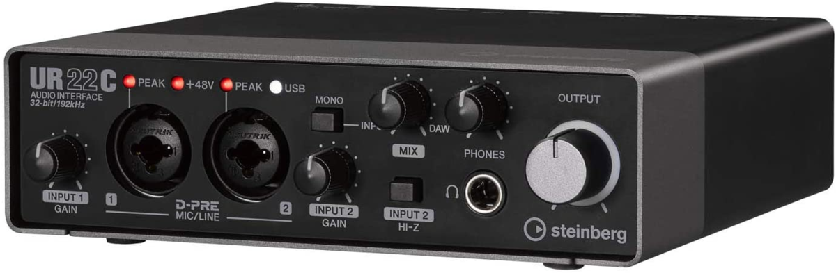 低価格の steinberg UR22C 本体＋イヤホンジャック変換プラグ DTM・DAW