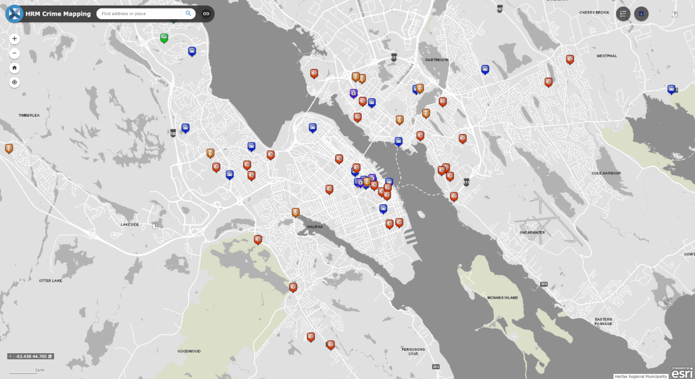 HRM - Halifax Crime Mapping 三年分